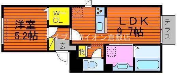 ベイブランシェ西阿知の物件間取画像